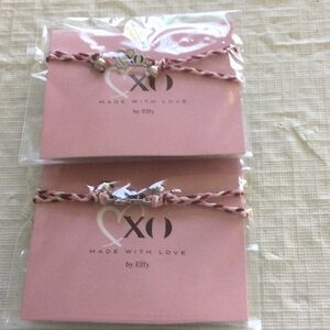 Effy Pink and White Braided Bracelets